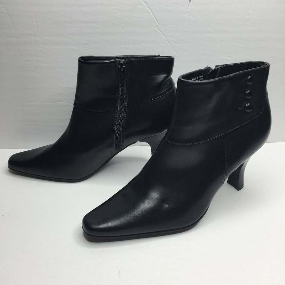White Mountain Women Black 3.5" Heel Ankle Boots Dressy Formal Size 10M Cranston